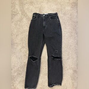 Abercrombie and fitch the ankle straight high rise black jeans